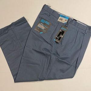 Savane SZ 50 x 28 Blue Mirage Pleated Performance Chino Straight Fit Pants New